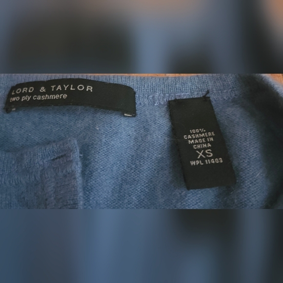 Lord & Taylor Cashmere Sweater with Buttons - Picture 3 of 3